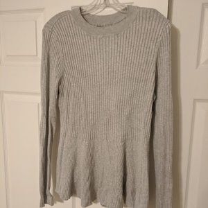 Grey Ribbed Peplum Sweater, Venus Size L
